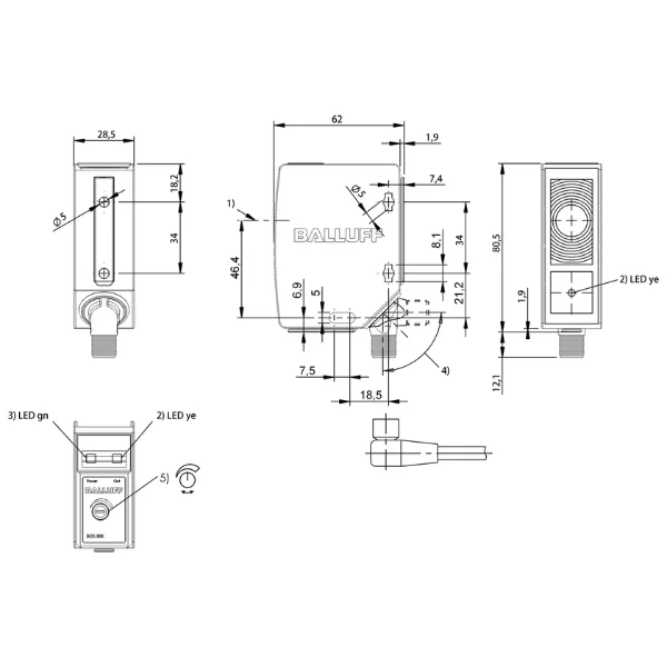 Balluff BOS02AZ (BOS 50K-PA-RE13-S4) Supplier & Distributor