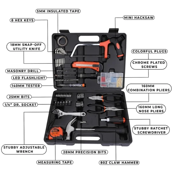 BLACK AND DECKER BMT108C 108 PC Hand Tool Kit: Pan India Bulk & Institutional Supply
