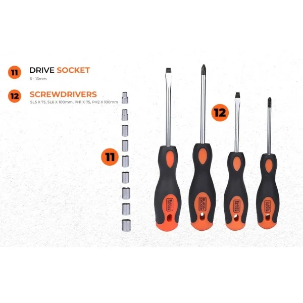 BLACK AND DECKER BMT154C 154 PC Hand-Tool Kit: Commercial Supply 