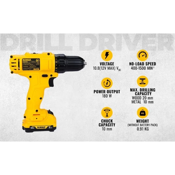 DEWALT DCD700D2A-B1 12V 2.0Ah Drill Driver Kit with Accessories Supplier