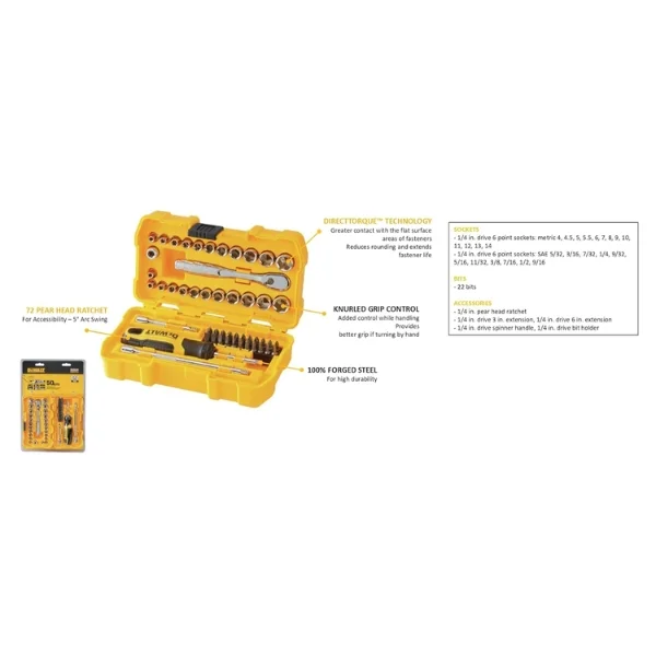 DEWALT DWMT81610-0 50-Piece 1/4