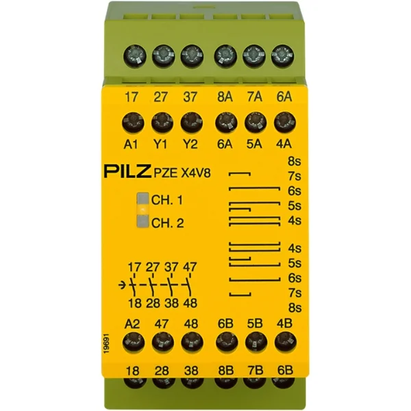 Pilz 774584 PZE X4V8 Safety Relay 24VDC 4NO Supplier