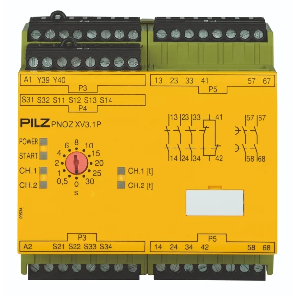 Pilz 777520 PNOZ XV3.1P Safety Relay 24VDC 3NO 1NC 2NO (Timed) Supplier