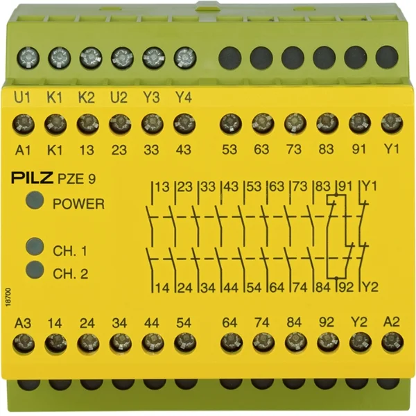 Pilz PZE 9 Safety Relay 24V DC 8NO 1NC (774150) Supplier