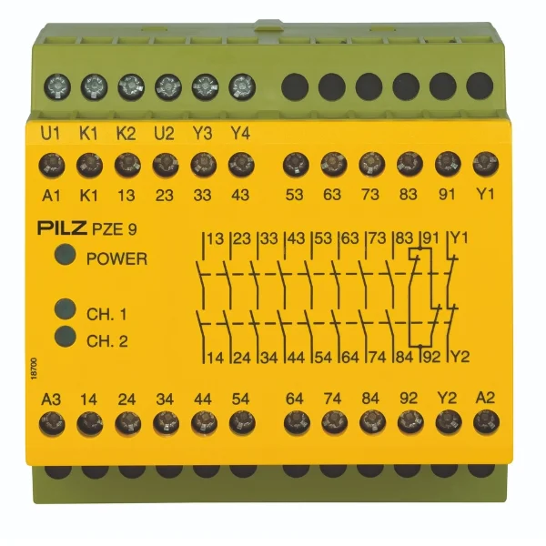 Pilz PZE 9 Safety Relay 24V DC 8NO 1NC (774150) Supplier