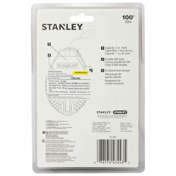 Stanley 0-47-465 PowerWinder Chalk Line Set Supplier