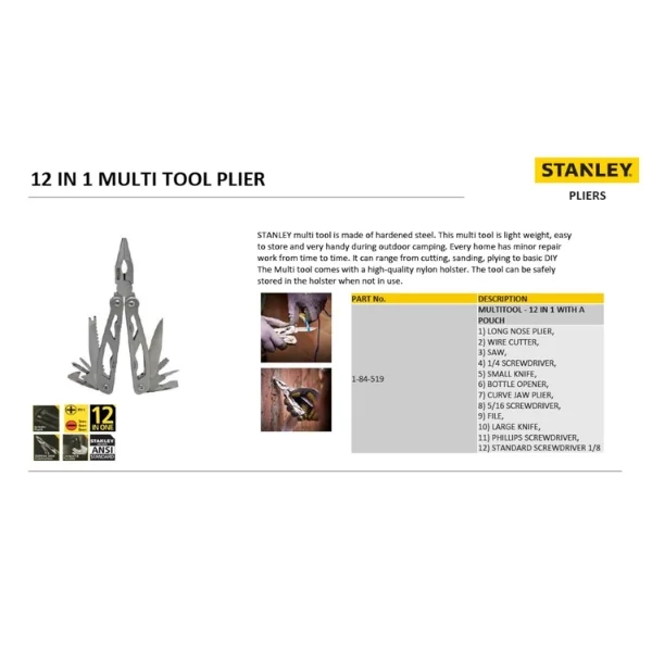 Stanley 1-84-519 12-in-1 Multi Tool Supplier