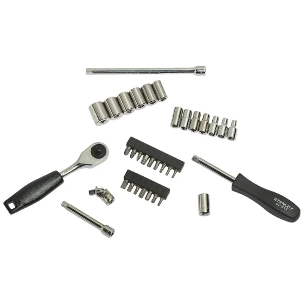 STANLEY 1-89-033 35-Piece 1/4” Square Drive Socket Set (6-Point, Metric) – Pan India Supply
