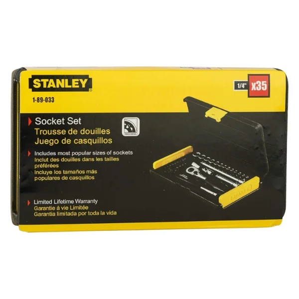 STANLEY 1-89-033 35-Piece 1/4” Square Drive Socket Set (6-Point, Metric) – Pan India Supply