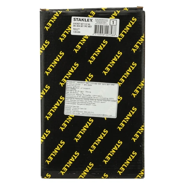 STANLEY 1-89-099 7Pc 1/2 Inch Square Drive Hex Bit Socket Set