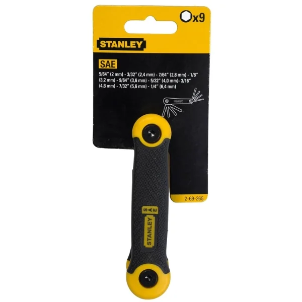 Stanley 2-69-265 Folding SAE Hex Key Set 9 Piece Supplier