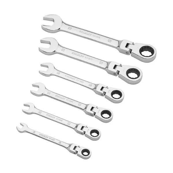 STANLEY 4-91-444 6PC Flex Ratcheting Combination Spanner Genuine Industrial Supply Pan India