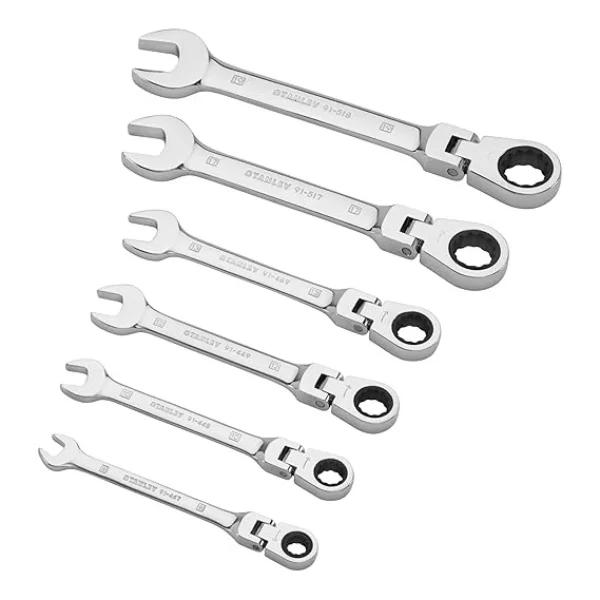STANLEY 4-91-444 6PC Flex Ratcheting Combination Spanner Genuine Industrial Supply Pan India