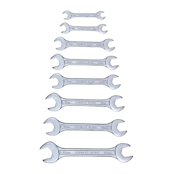 STANLEY 70-379E – 8 PCS Double Open End Spanners Set (6x7 to 20x22 mm) – Pan India Industrial Supply