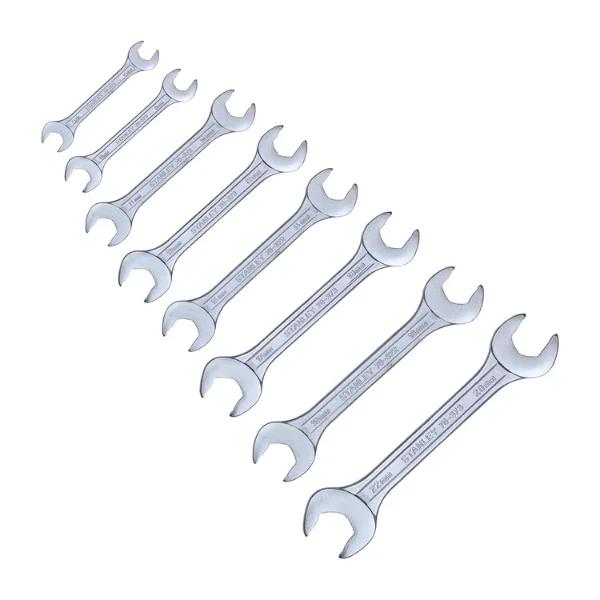 STANLEY 70-379E – 8 PCS Double Open End Spanners Set (6x7 to 20x22 mm) – Pan India Industrial Supply