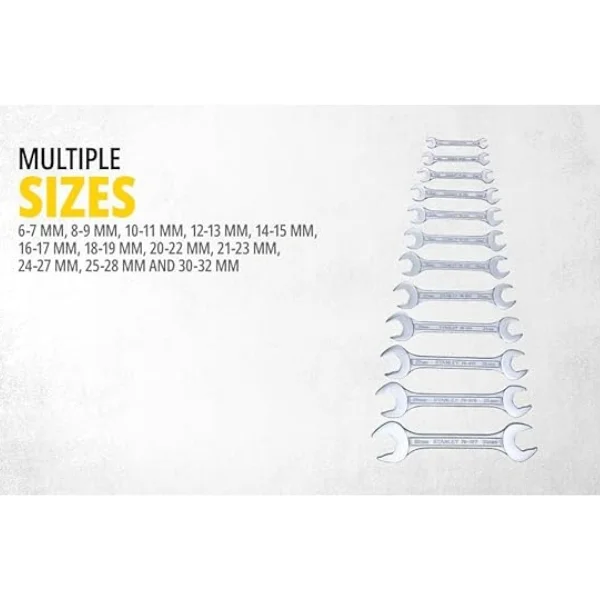 STANLEY 70-380E 12PC Double Open End Spanner Set (6x7 mm to 30x32 mm)