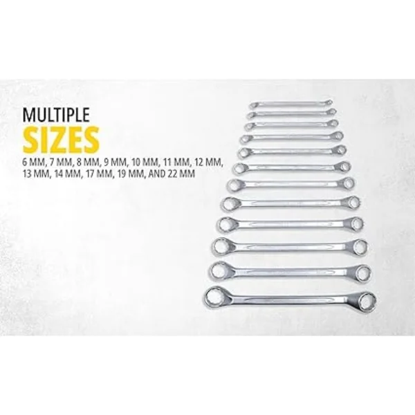 STANLEY 70-395E 12PCS Shallow Offset Bi-Hex Spanner Set (6x7–30x32mm)