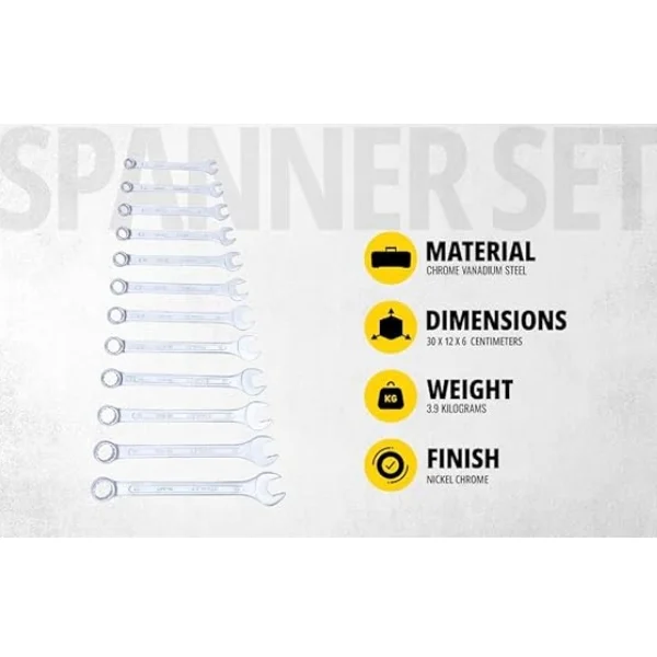 STANLEY 70-965E 23PC Combination Spanner Set (6–25, 27, 30, 32 mm) – Pan India Industrial Supply