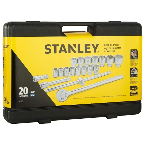 Stanley 89-101 – 19 Pcs 3/4” Drive Metric 12-Point Socket Set Supplier in India