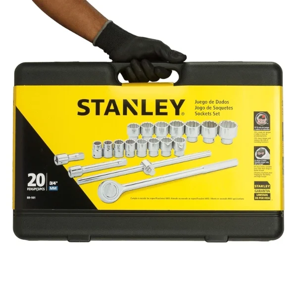 Stanley 89-101 – 19 Pcs 3/4” Drive Metric 12-Point Socket Set Supplier in India