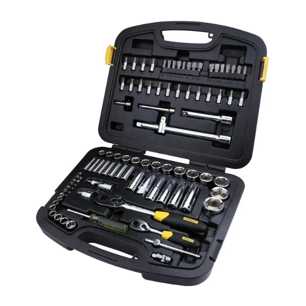 STANLEY 94-190 86PC 1/4” & 1/2” Drive 6-Point Metric Socket Set