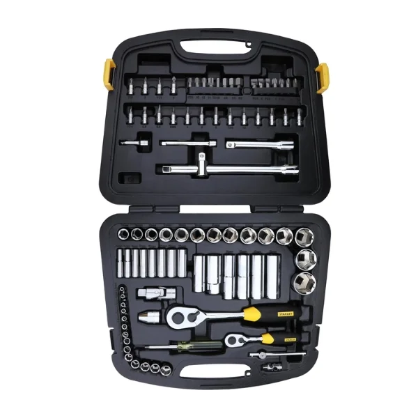 STANLEY 94-190 86PC 1/4” & 1/2” Drive 6-Point Metric Socket Set