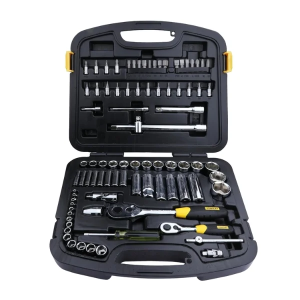 STANLEY 94-190 86PC 1/4” & 1/2” Drive 6-Point Metric Socket Set