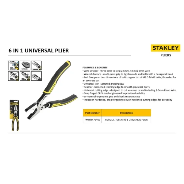 Stanley FMHT0-75469 FatMax Multi-Use 6-in-1 Universal Tool Supplier