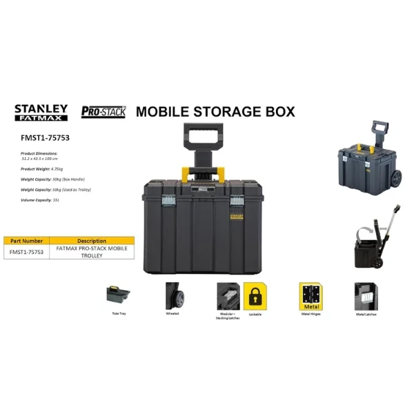Stanley FMST1-75753 FatMax Pro-Stack Mobile Trolley Supplier