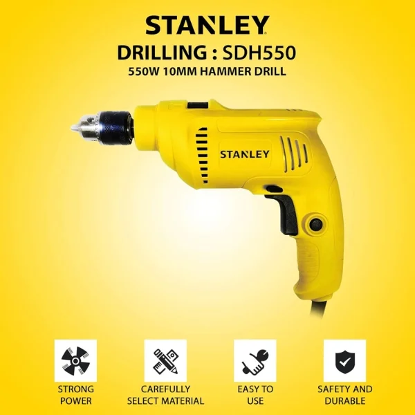 Stanley SDH550KM-IN 550W Hammer Drill Kit with 120 Pieces Supplier