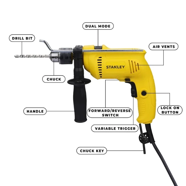 Stanley SDH600KM-IN 600W Hammer Drill Kit with 120 Pieces Supplier