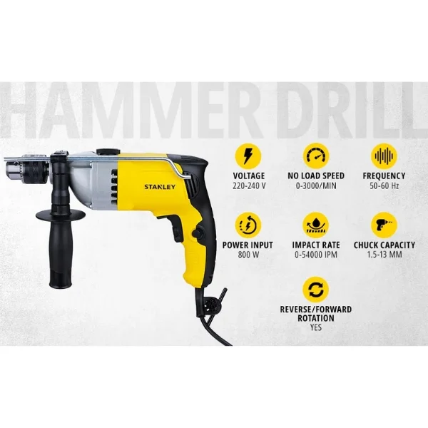 Stanley STDH8013-IN 800W 13mm Hammer Drill Supplier