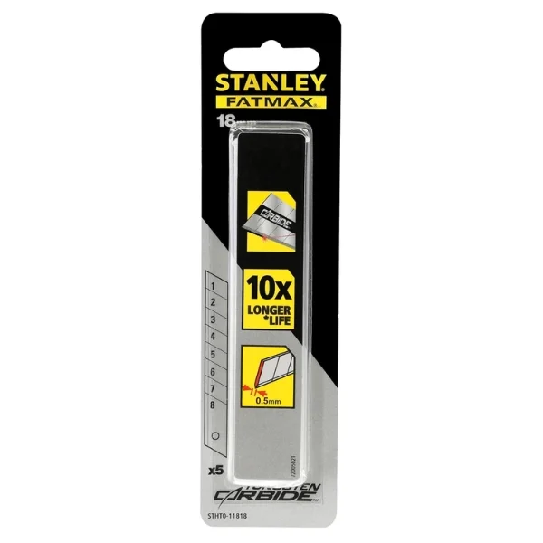 Stanley STHT0-11818 Carbide Snap-Off Blades 18mm 5 Pack Supplier