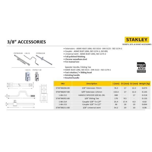 STANLEY STMT86211-8B 3/8