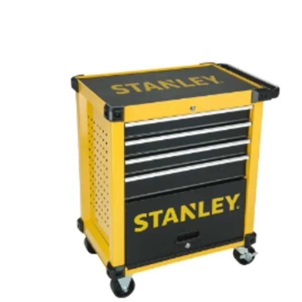 Stanley STST74305-8 Metal Tool Trolley with Cabinet 4 Drawer Yellow Supplier