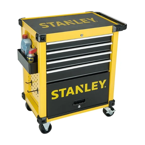 Stanley STST74305-8 Metal Tool Trolley with Cabinet 4 Drawer Yellow Supplier