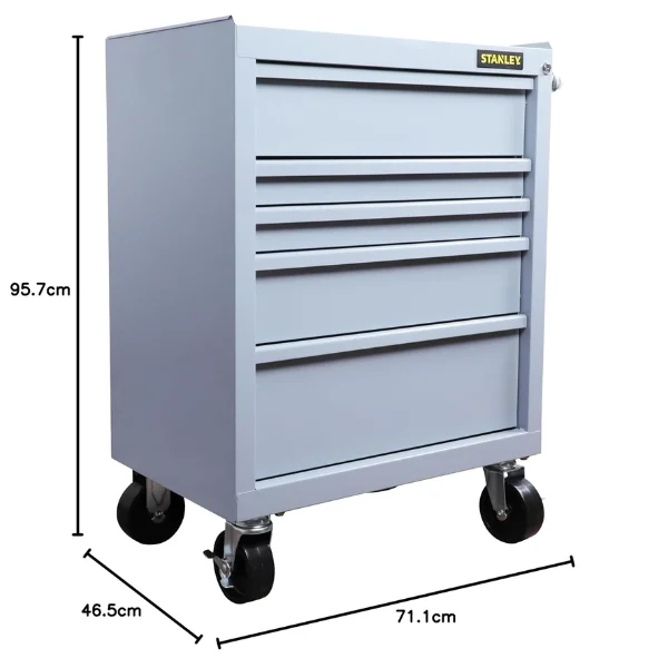 Stanley STST74420-8 Tool Trolley 5 Drawer Grey 699 x 460 x 797mm Supplier