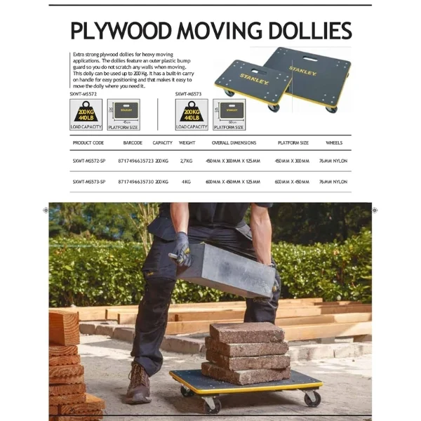 Stanley SXWT-MS572-SP Plywood Moving Dolly 200kg Small Supplier